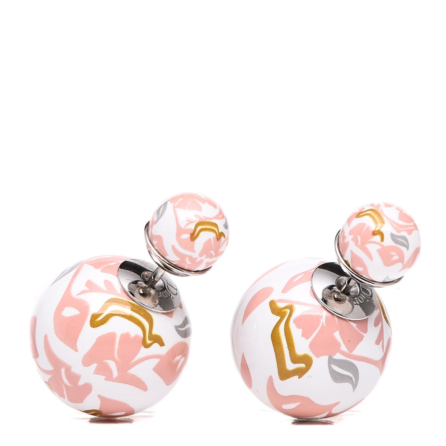 Printed Floral Mise En Dior Tribal Earrings Pink