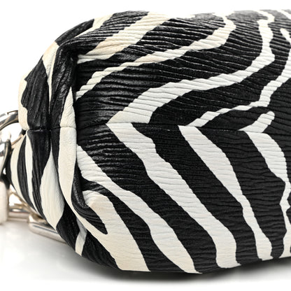 Bottega Veneta Nappa Zebra Print The Pouch Chain White Black 9 of 10