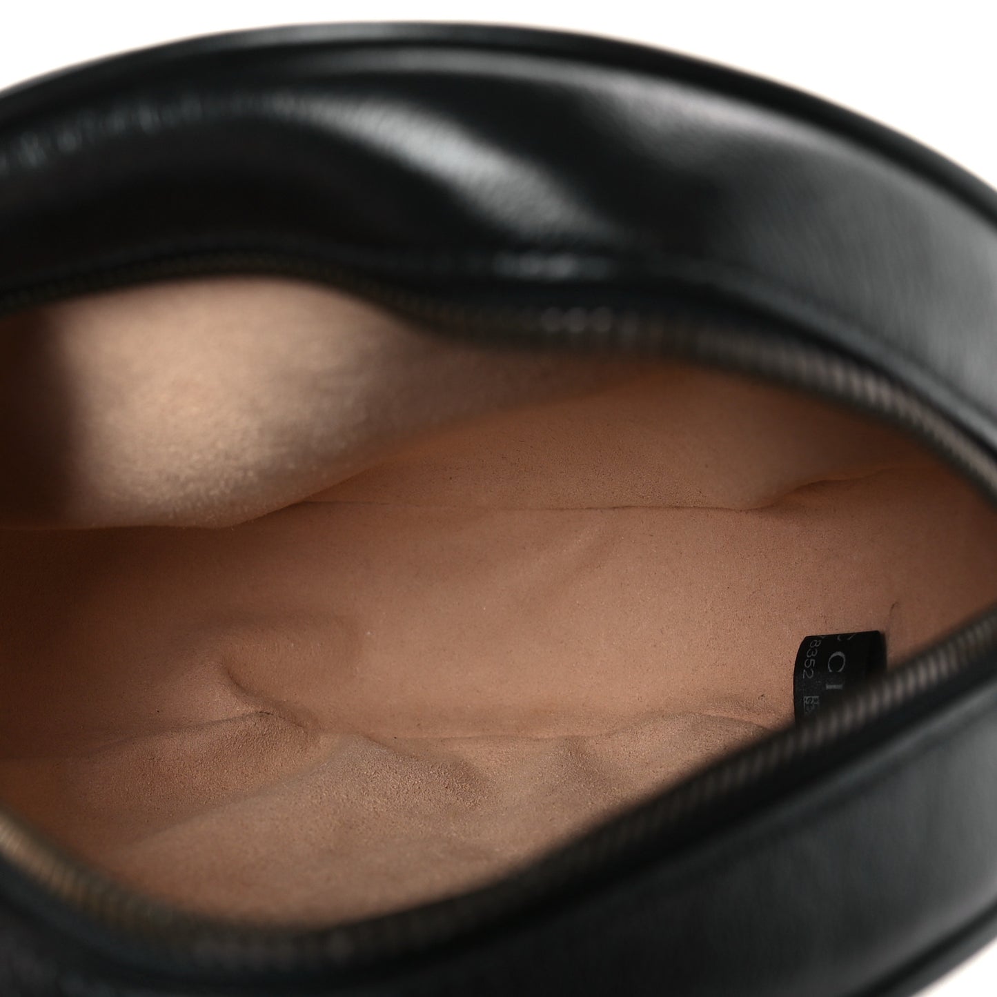 Azalea Calfskin Matelasse Heart Mini GG Marmont Round Shoulder Bag Black