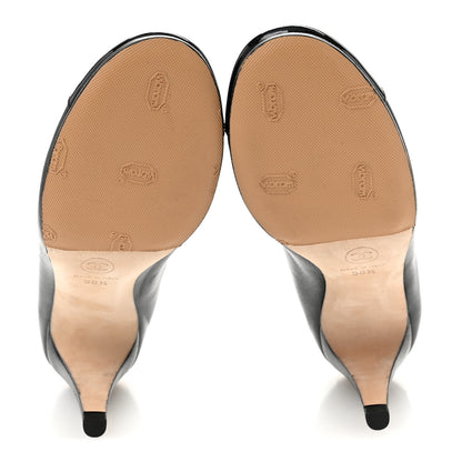 Chanel Lambskin Elastic Patent Cap Toe Pumps  36.5 Black 6 of 11