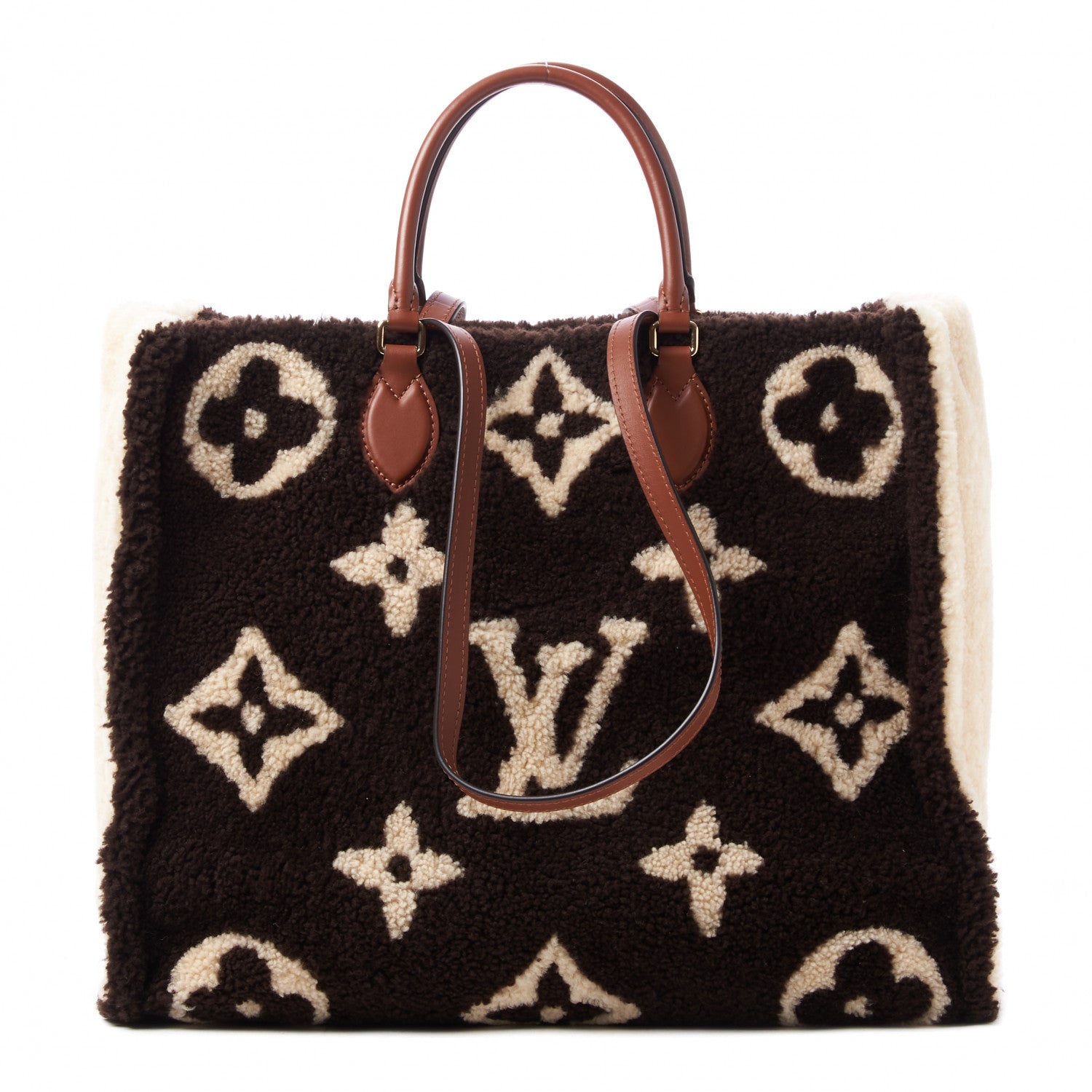Louis Vuitton Shearling Monogram Giant Teddy Onthego GM Black White 1 of 7