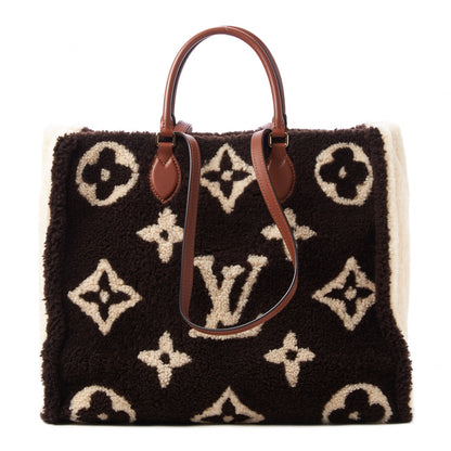 Louis Vuitton Shearling Monogram Giant Teddy Onthego GM Black White 1 of 7
