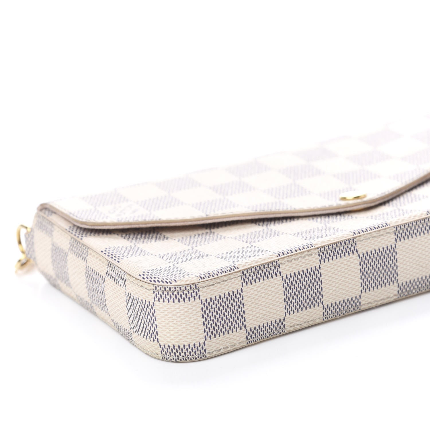 Louis Vuitton Damier Azur Pochette Felicie Chain Wallet Rose Ballerine 16 of 18
