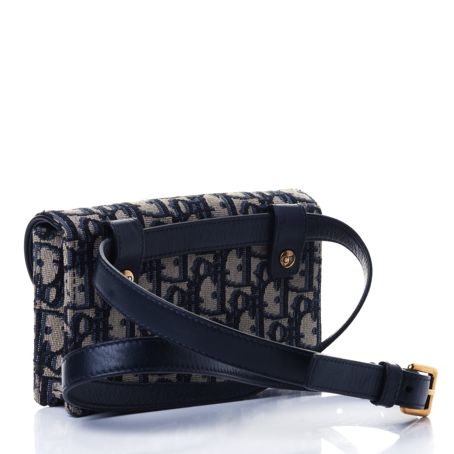 Christian Dior Oblique Saddle Belt Bag Blue 2 of 4