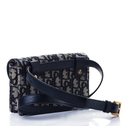 Christian Dior Oblique Saddle Belt Bag Blue 2 of 4