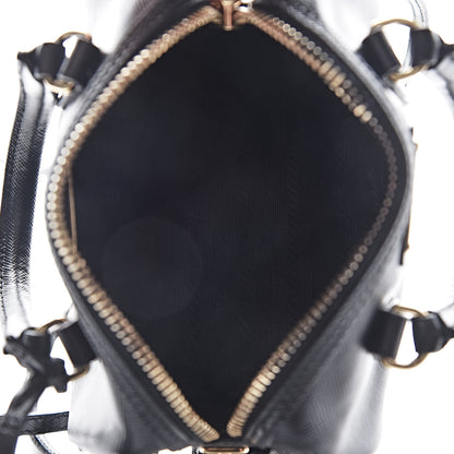 Prada Saffiano Vernice Lux Mini Convertible Bowler Black 5 of 11