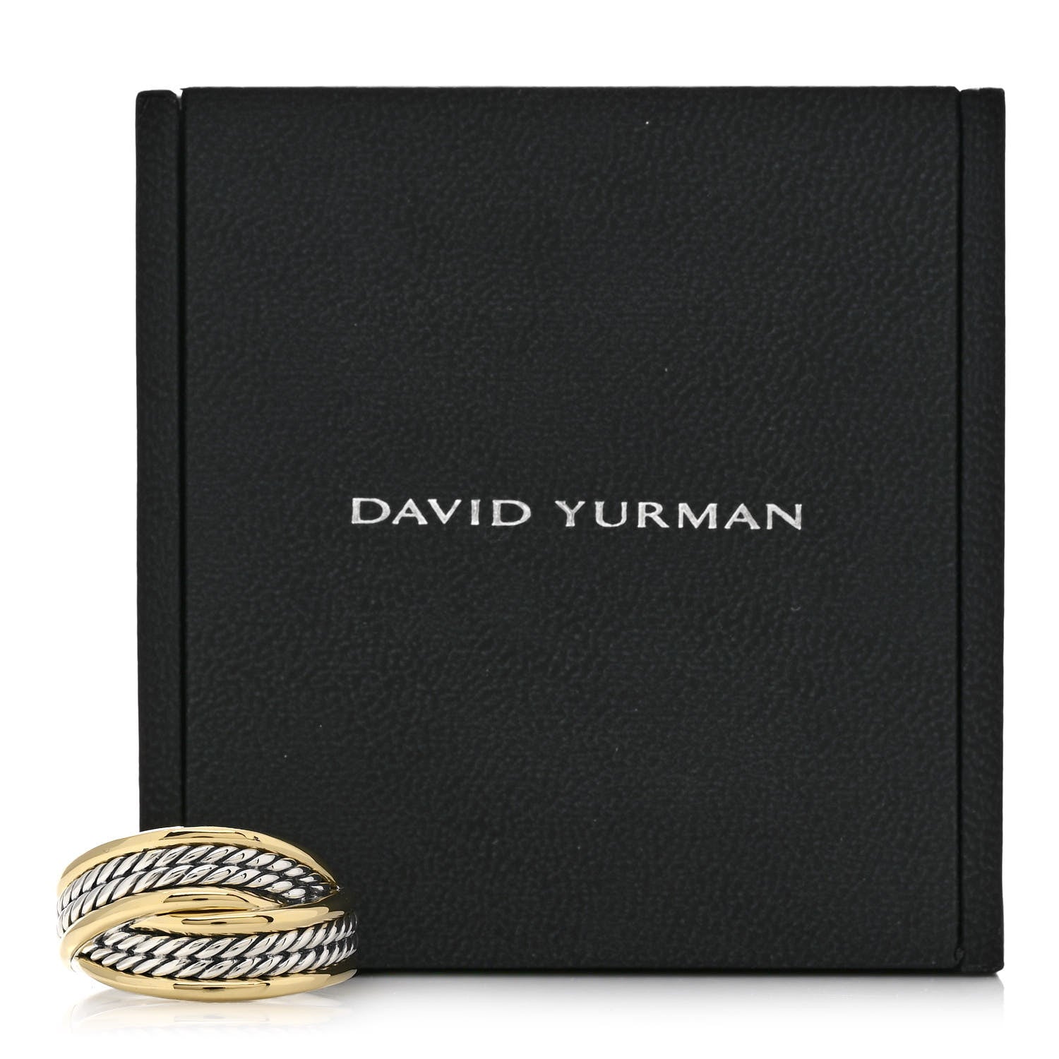 David Yurman Sterling Silver 18K Yellow Gold 13mm Origami Ring 57 8 5 of 5