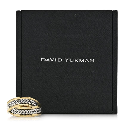 David Yurman Sterling Silver 18K Yellow Gold 13mm Origami Ring 57 8 5 of 5