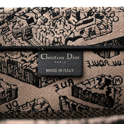 Christian Dior Canvas Embroidered Medium Plan De Paris Book Tote Beige Multi 6 of 9