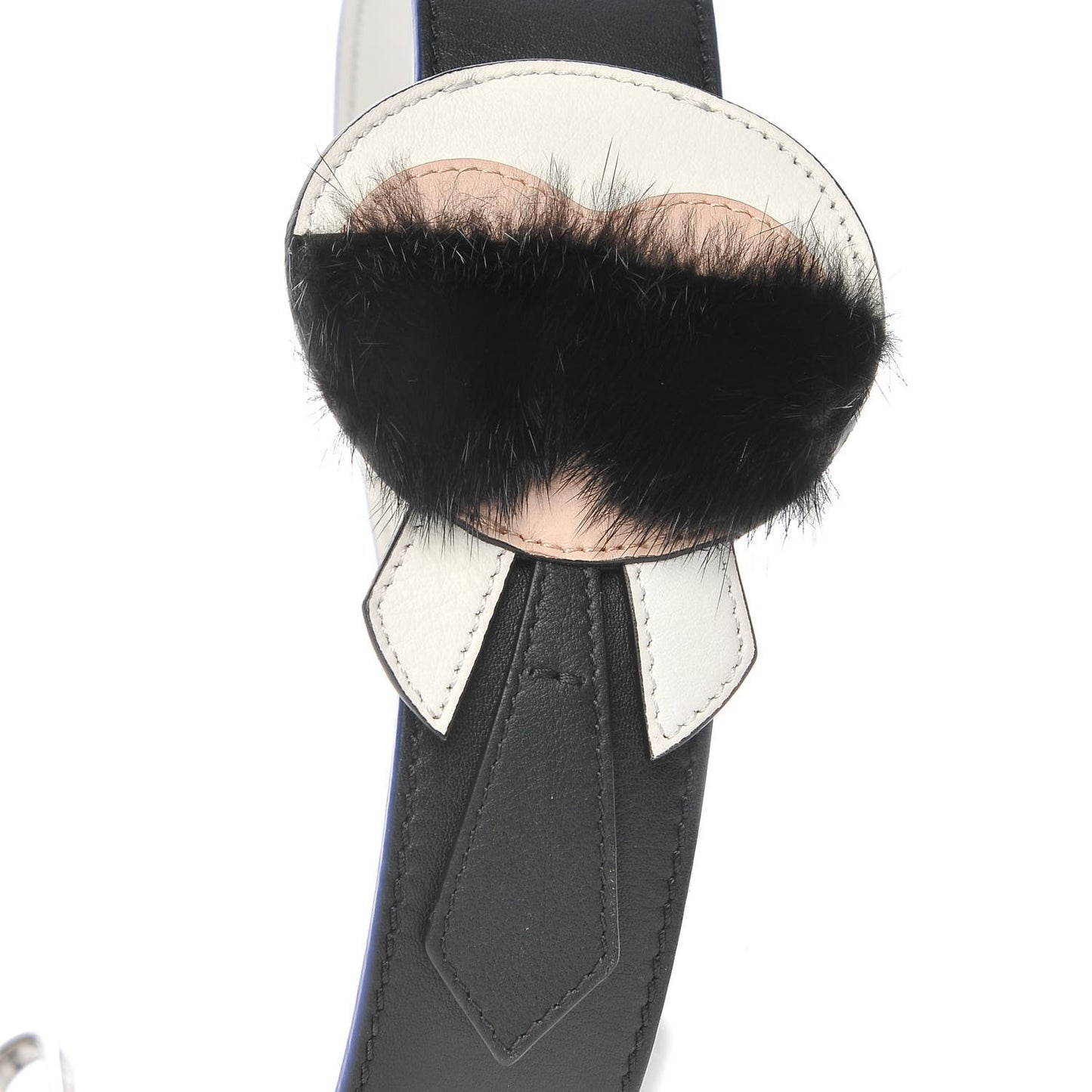 Vitello Dolce Mink Fur Karlito Inlay Strap You Black Multicolor