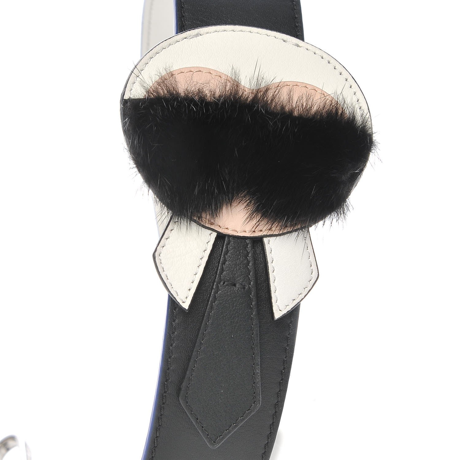 Fendi Vitello Dolce Mink Fur Karlito Inlay Strap You Black Multicolor 3 of 6