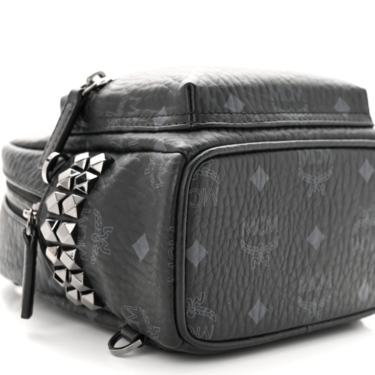 MCM Visetos Side Stud X-Mini Stark Bebe Boo Backpack Black 8 of 9