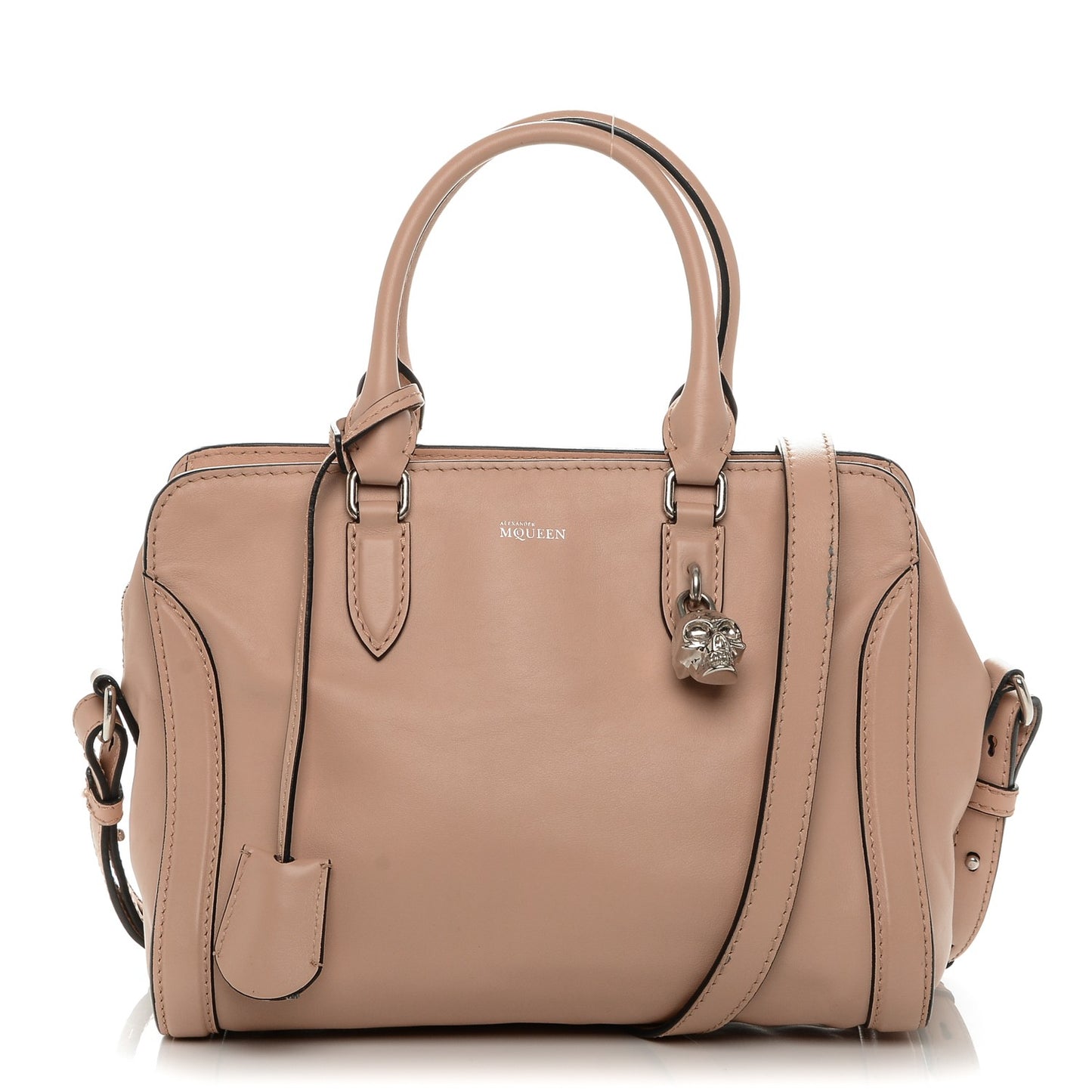 Calfskin Small Skull Padlock Zip Around Tote Boudoir