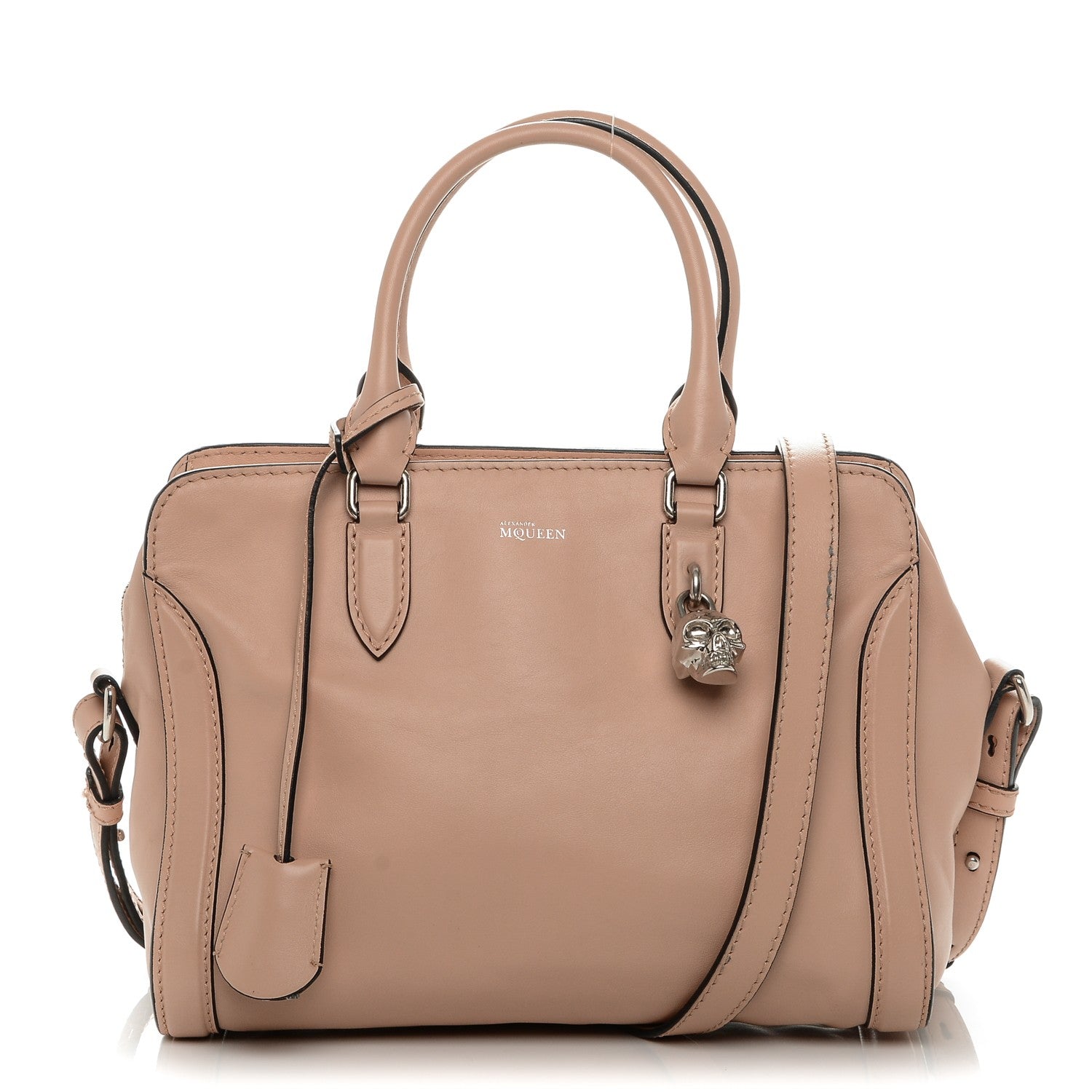 Alexander McQueen Calfskin Small Skull Padlock Zip Around Tote Boudoir 1 of 9