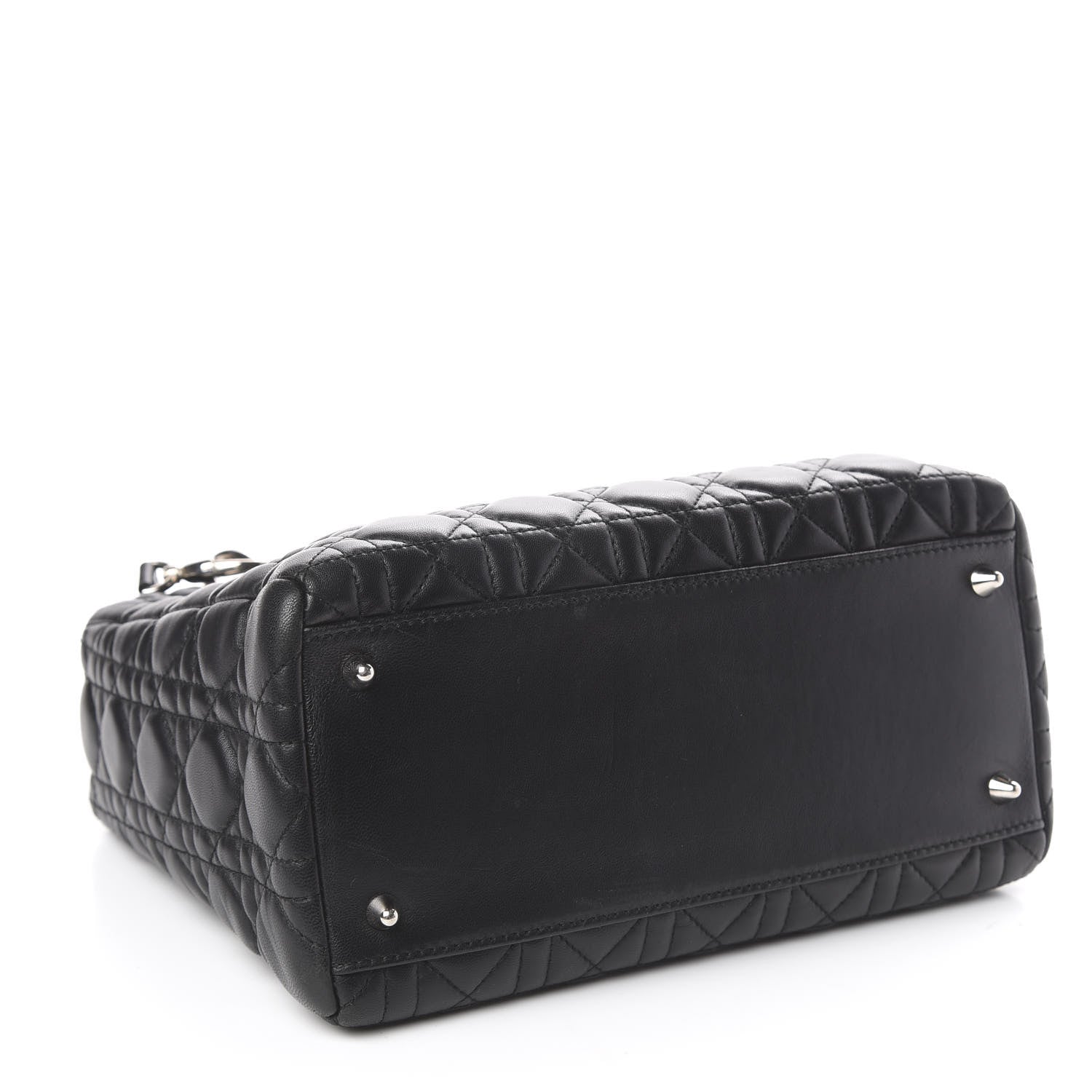 Christian Dior Lambskin Cannage Medium Lady Dior Black 3 of 9