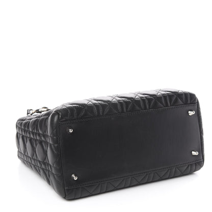 Christian Dior Lambskin Cannage Medium Lady Dior Black 3 of 9