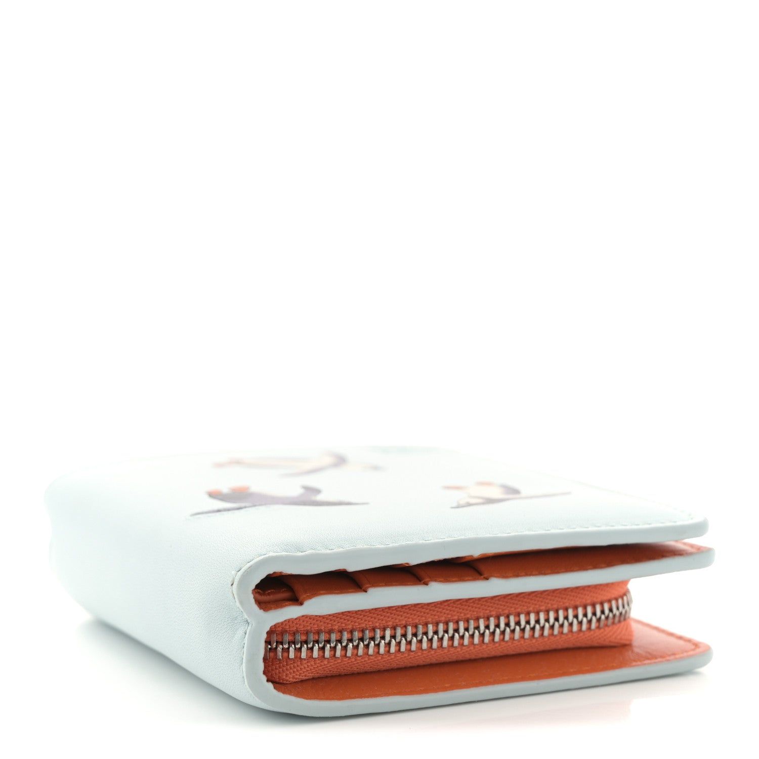 Loewe X SUNA FUJITA Satin Calfskin Penguins Compact Zip Wallet