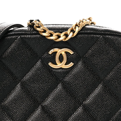 Chanel Shiny Caviar Quilted Chain Melody Camera Bag Black 8 of 10