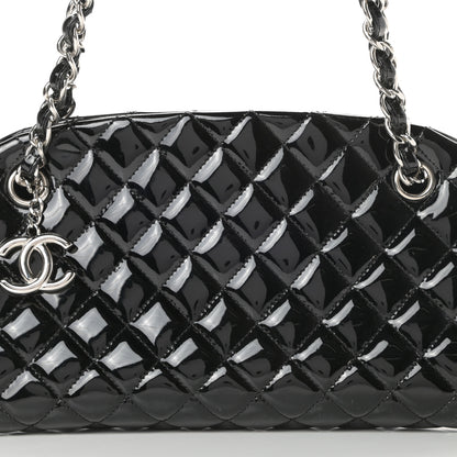Chanel Patent Quilted Medium Just Mademoiselle Bowling Bag Black 8 of 10