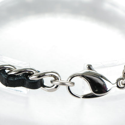 Chanel Lambskin Chain Logo Charms Bracelet Black Silver 4 of 5