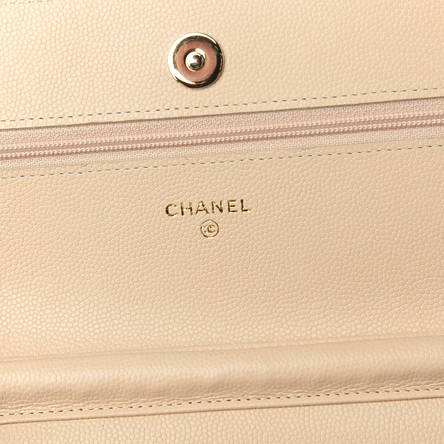 Chanel Caviar Quilted Coco Candy Wallet On Chain WOC Beige 8 of 11