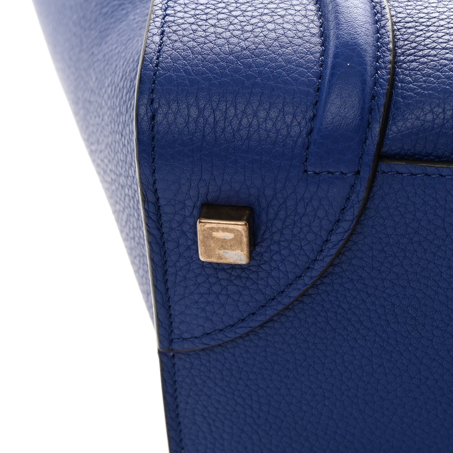 Drummed Calfskin Mini Luggage Indigo