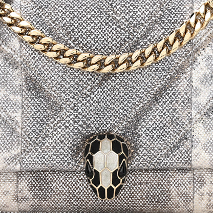 Bulgari Shiny Karung Matelasse Mini Serpenti Cabochon Crossbody Silver 7 of 9