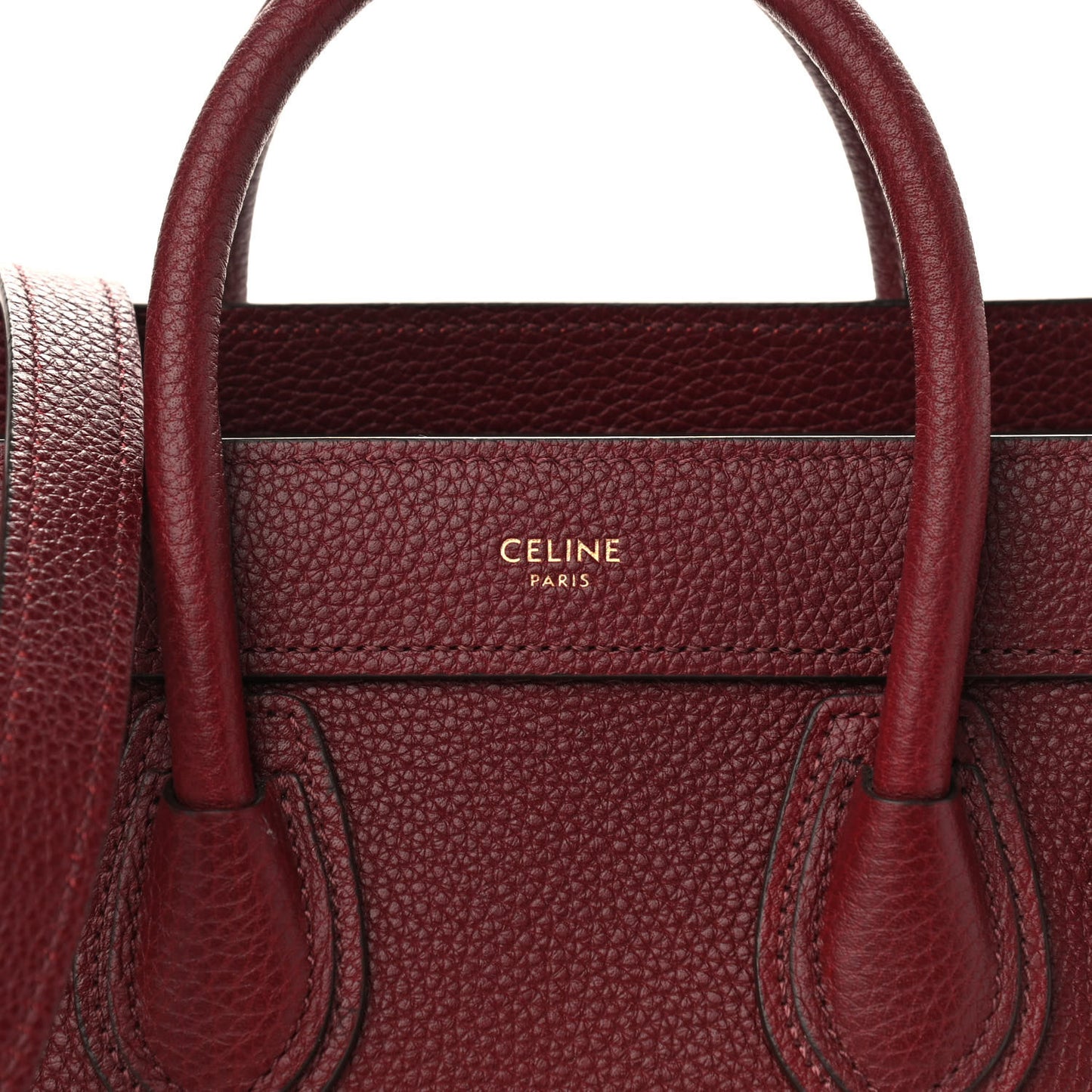 Drummed Calfskin Nano Luggage Burgundy