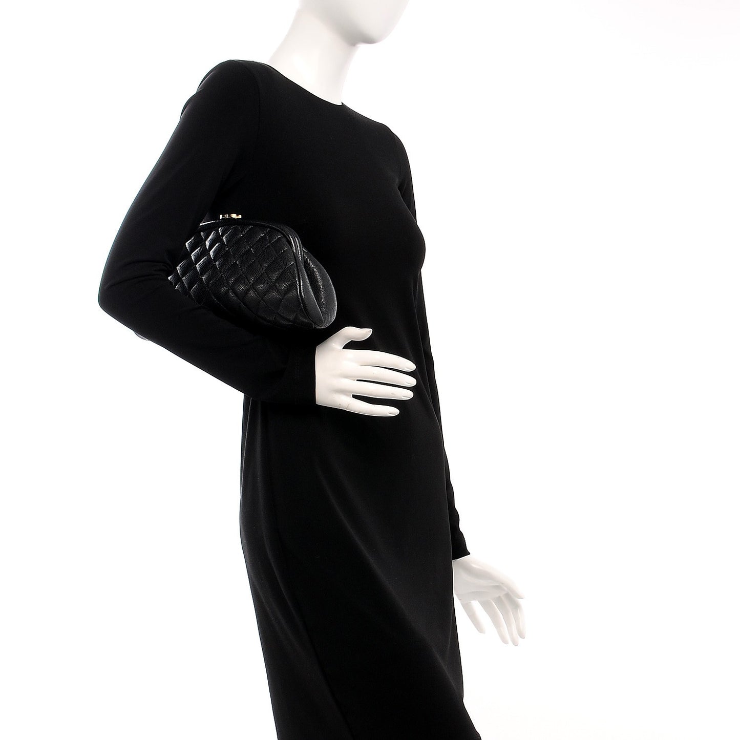Caviar Quilted Timeless Clutch Black