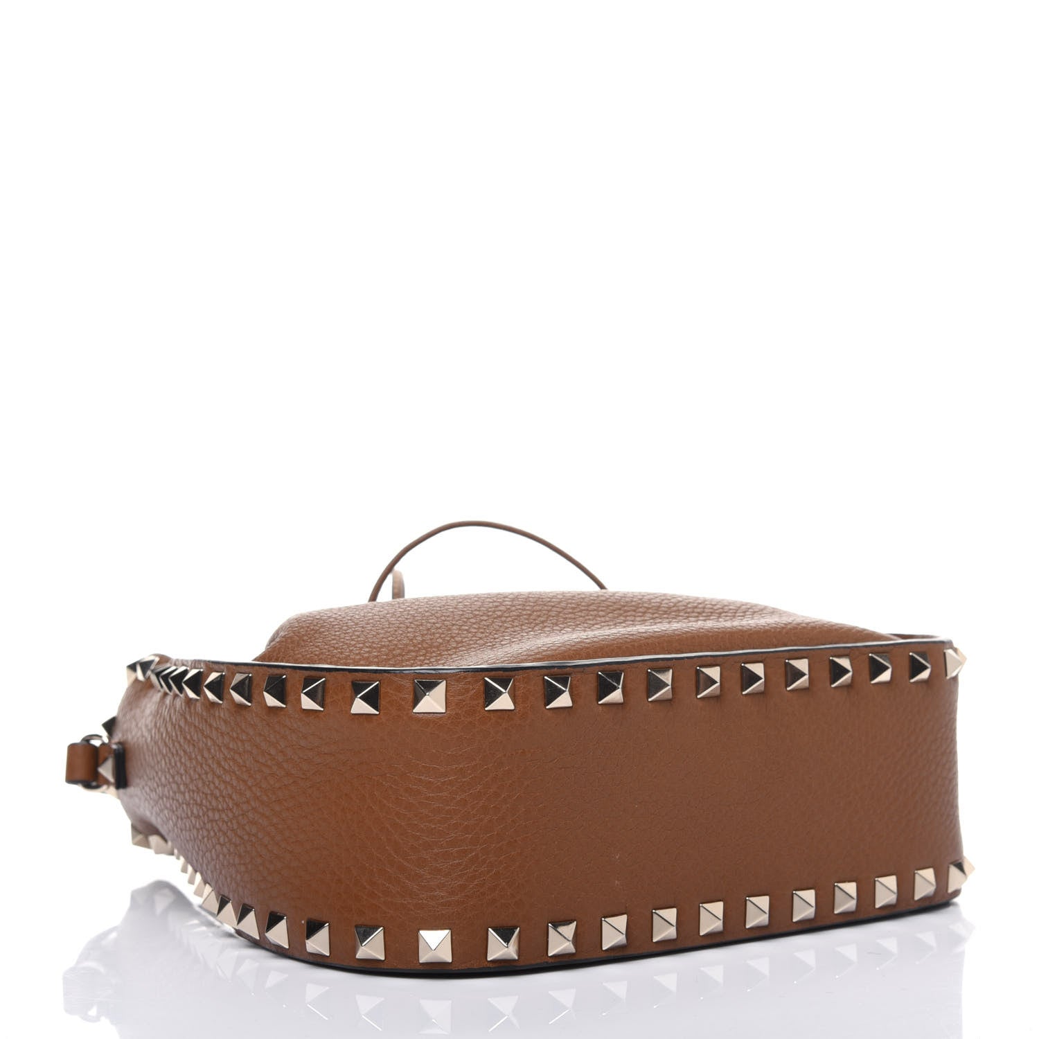 Valentino Garavani Grained Calfskin Rockstud Bucket Bag Bright Cognac 4 of 15
