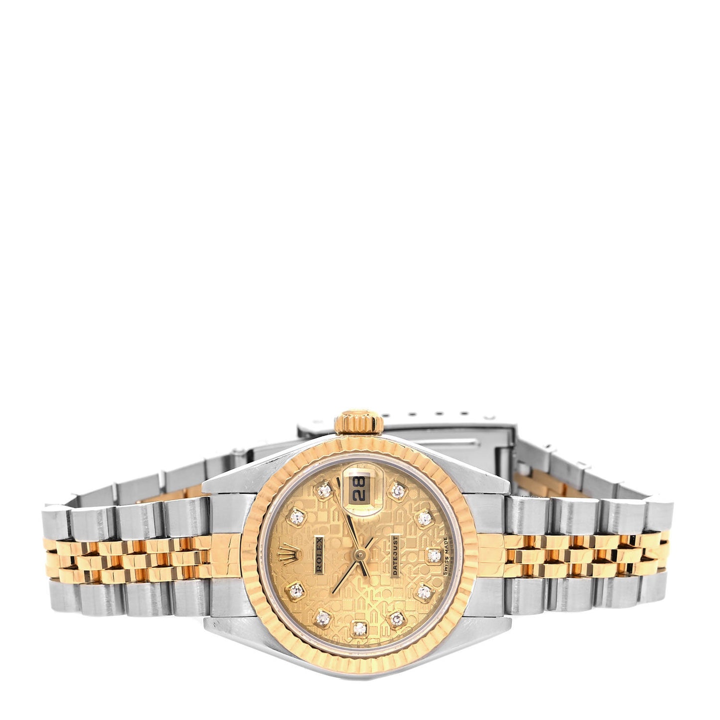 Stainless Steel 18K Yellow Gold Diamond 26mm Oyster Perpetual Datejust Watch Champagne Jubilee 79173