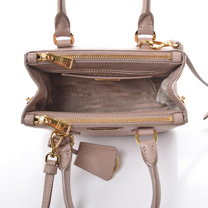 Prada Saffiano Lux Micro Galleria Double Zip Tote Cammeo 6 of 8