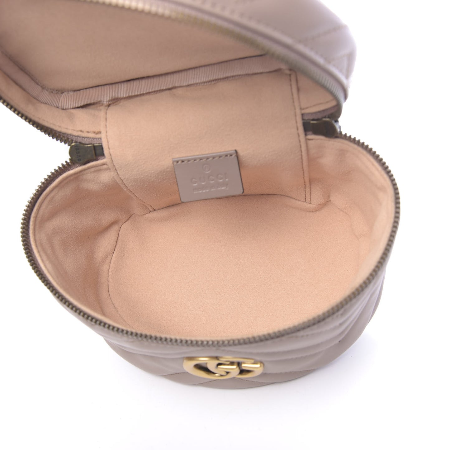 Calfskin Matelasse Mini GG Marmont Round Backpack Porcelain Rose