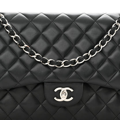 Chanel Lambskin Quilted Jumbo Double Flap Black 8 of 14