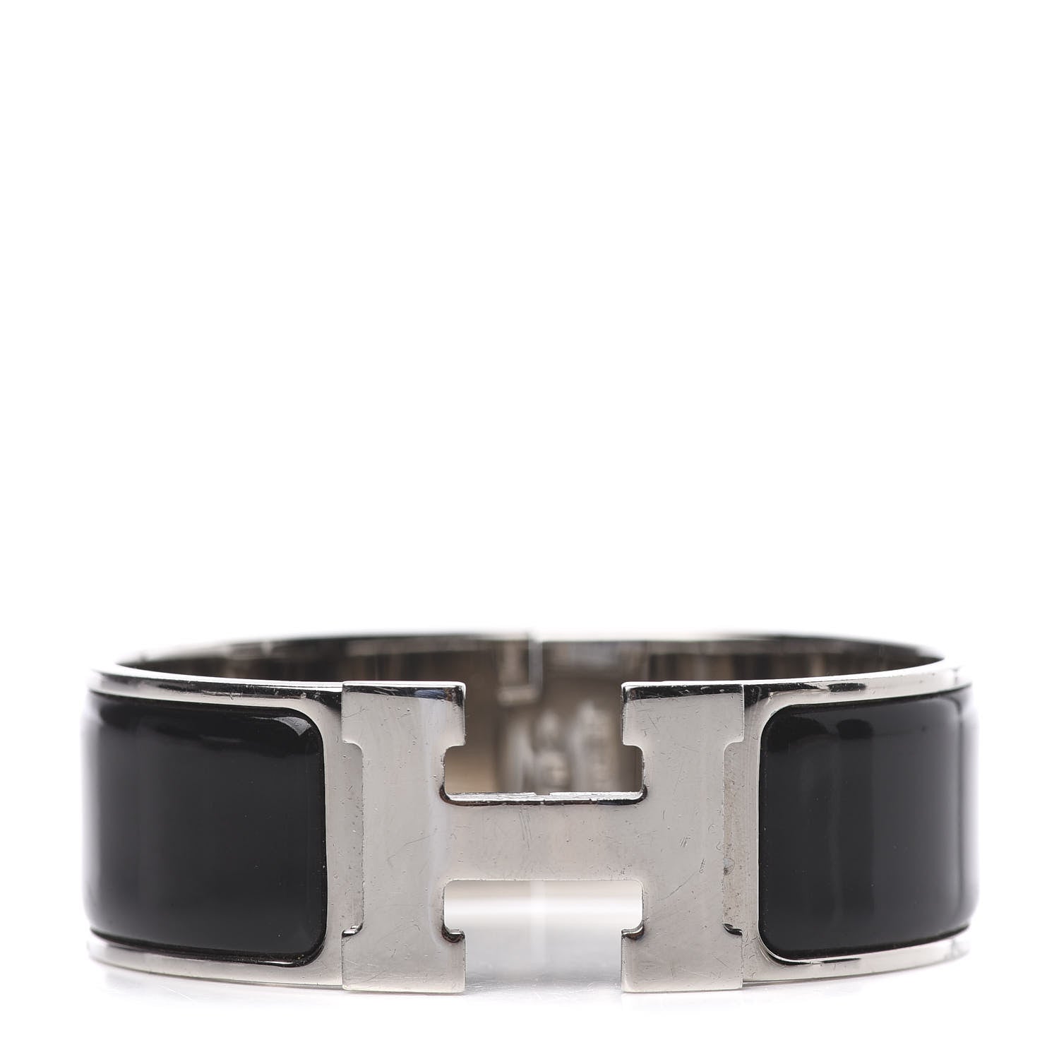 Hermes Enamel Wide Clic Clac H Bracelet PM Black 1 of 5