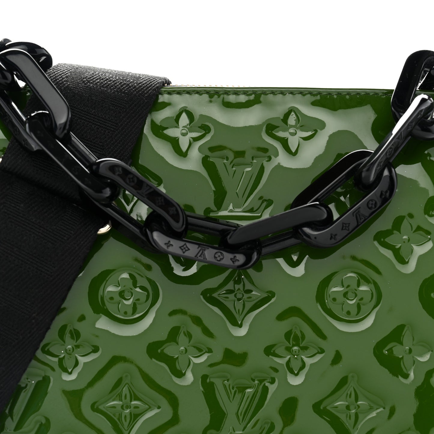 Patent Embossed Monogram Coussin PM Green Black