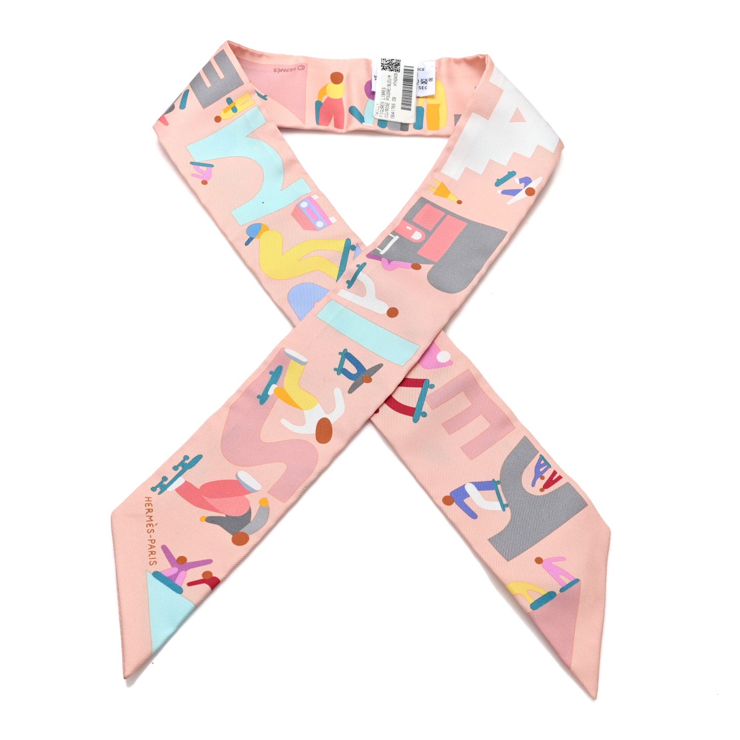 Silk Figures Libres Twilly Rose Poudre Bleu Multicolor