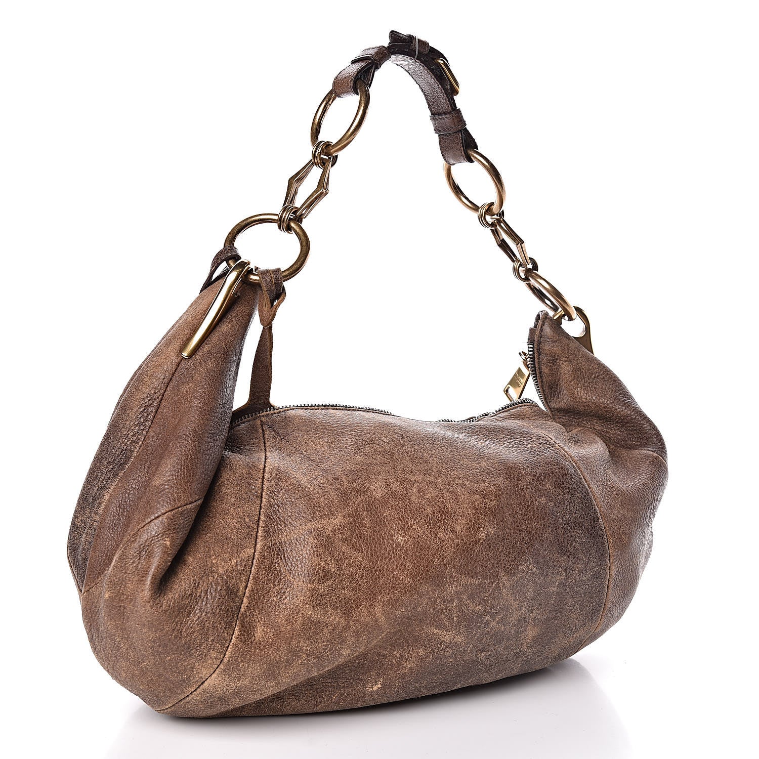 Prada Deerskin Tamponato Hobo Brown 3 of 14