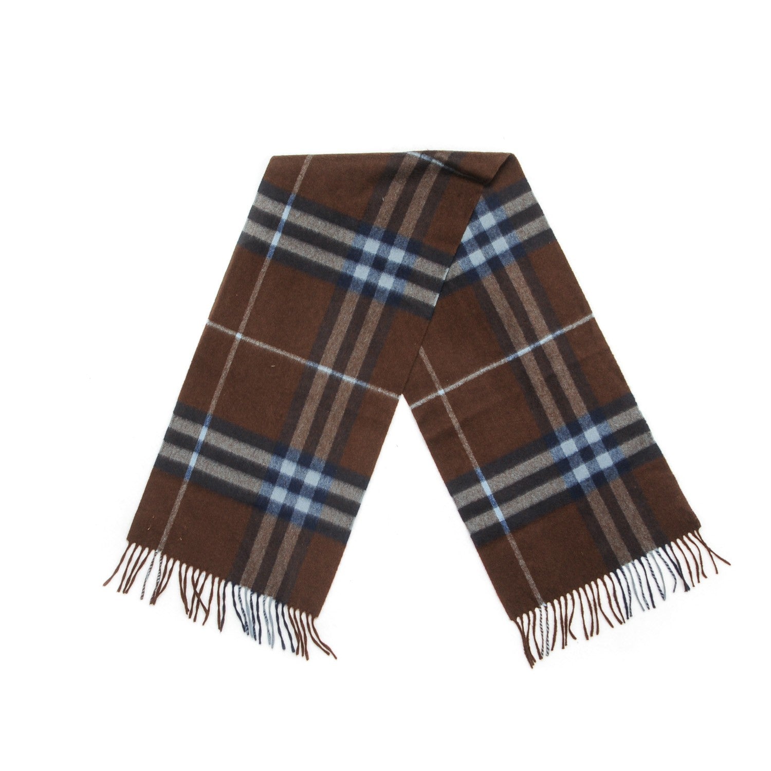 Burberry Cashmere Giant Heritage Check Fringe Scarf Brown 3 of 4