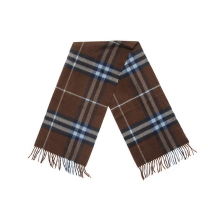 Burberry Cashmere Giant Heritage Check Fringe Scarf Brown 3 of 4