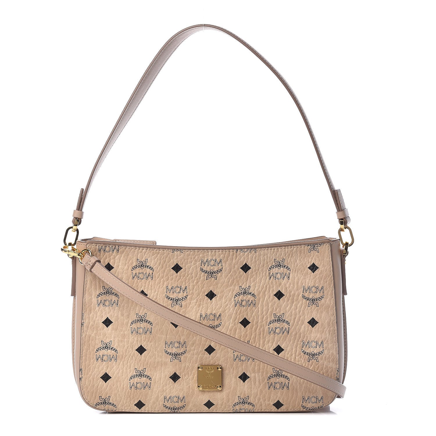 MCM Visetos Medium Essential Shoulder Bag Beige 1 of 11