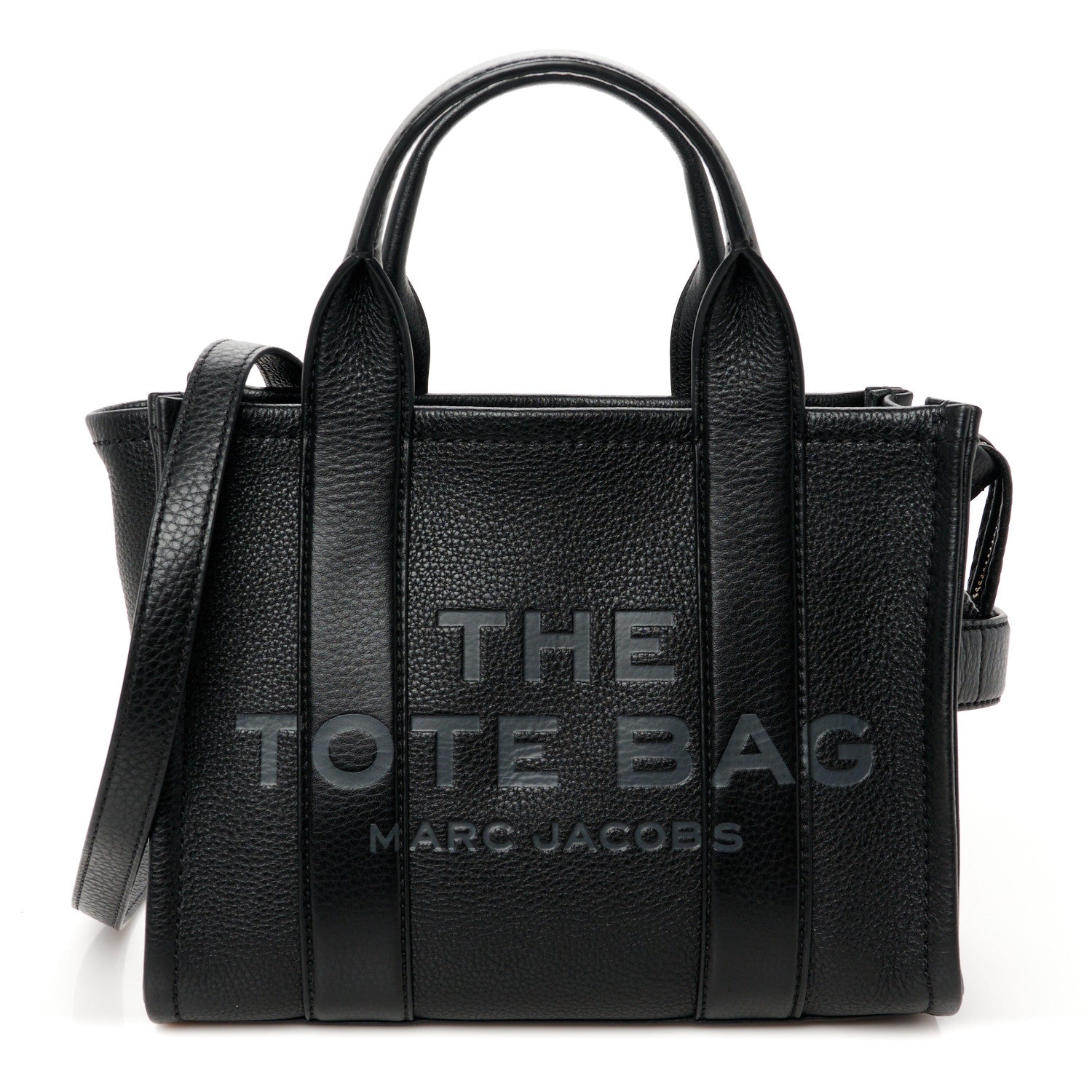 Marc Jacobs Grained Calfskin Small The Tote Bag Black 1 of 11