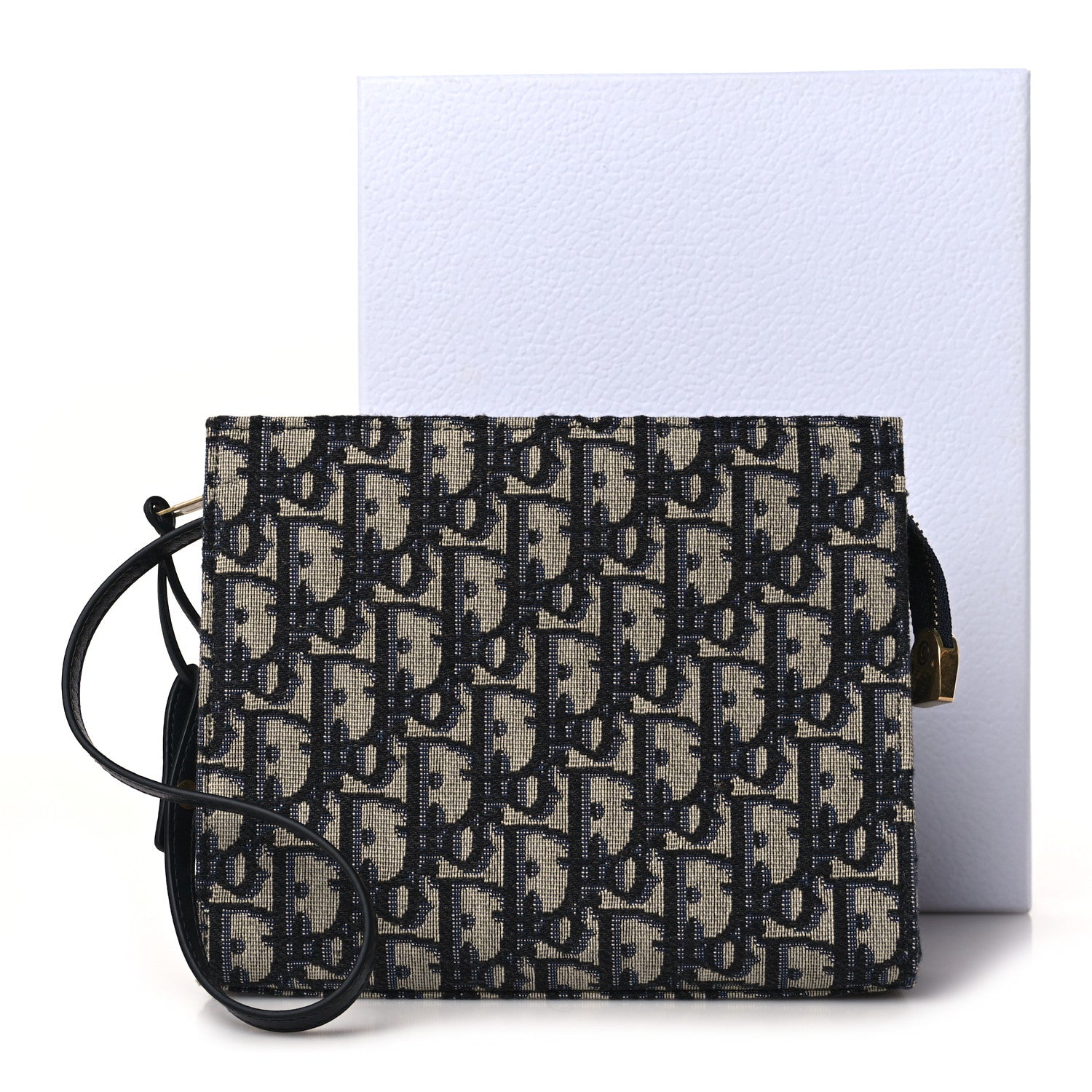 Christian Dior Oblique Zipped Pouch Clutch Blue 10 of 10
