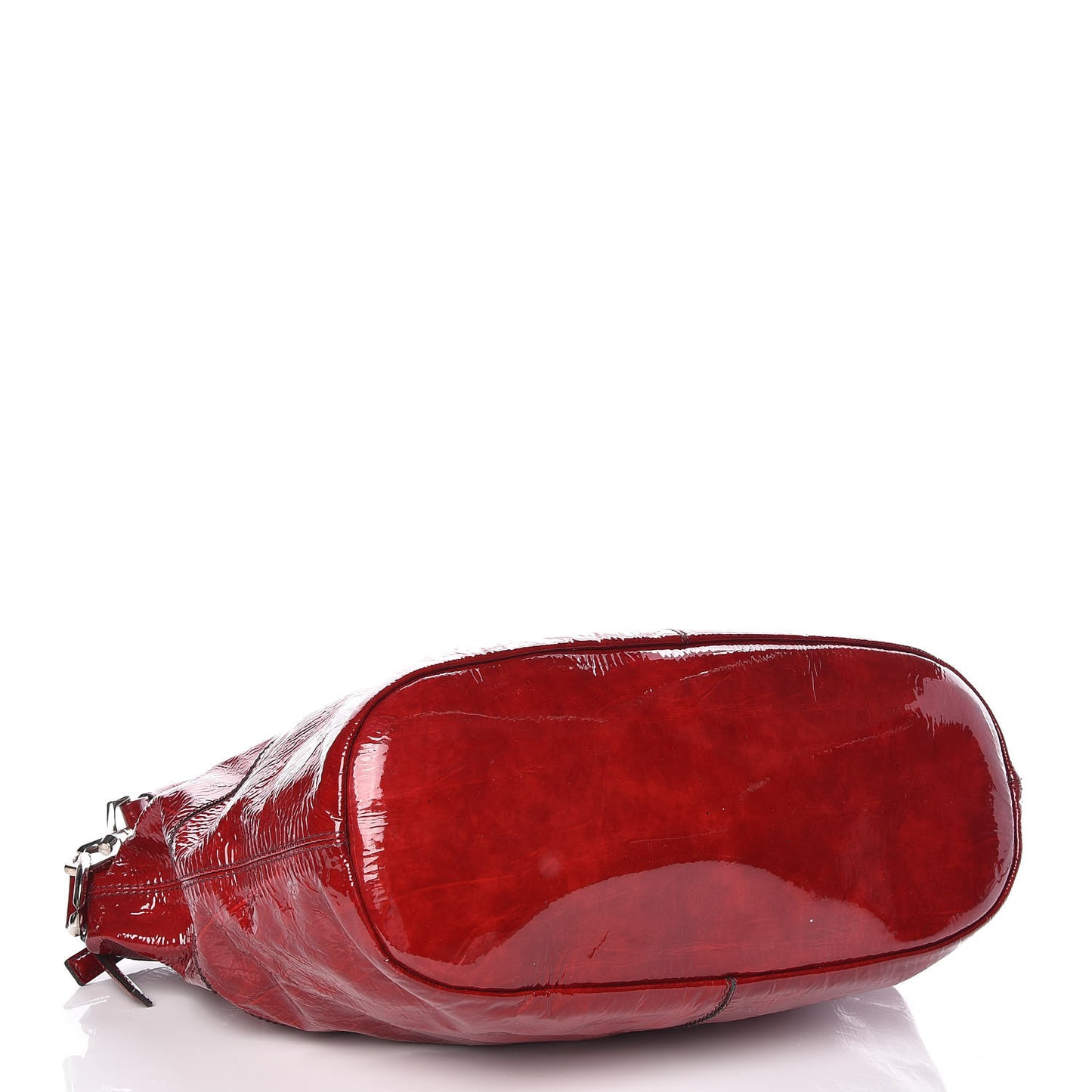 Crinkled Patent Calfskin Medium Nightingale Red