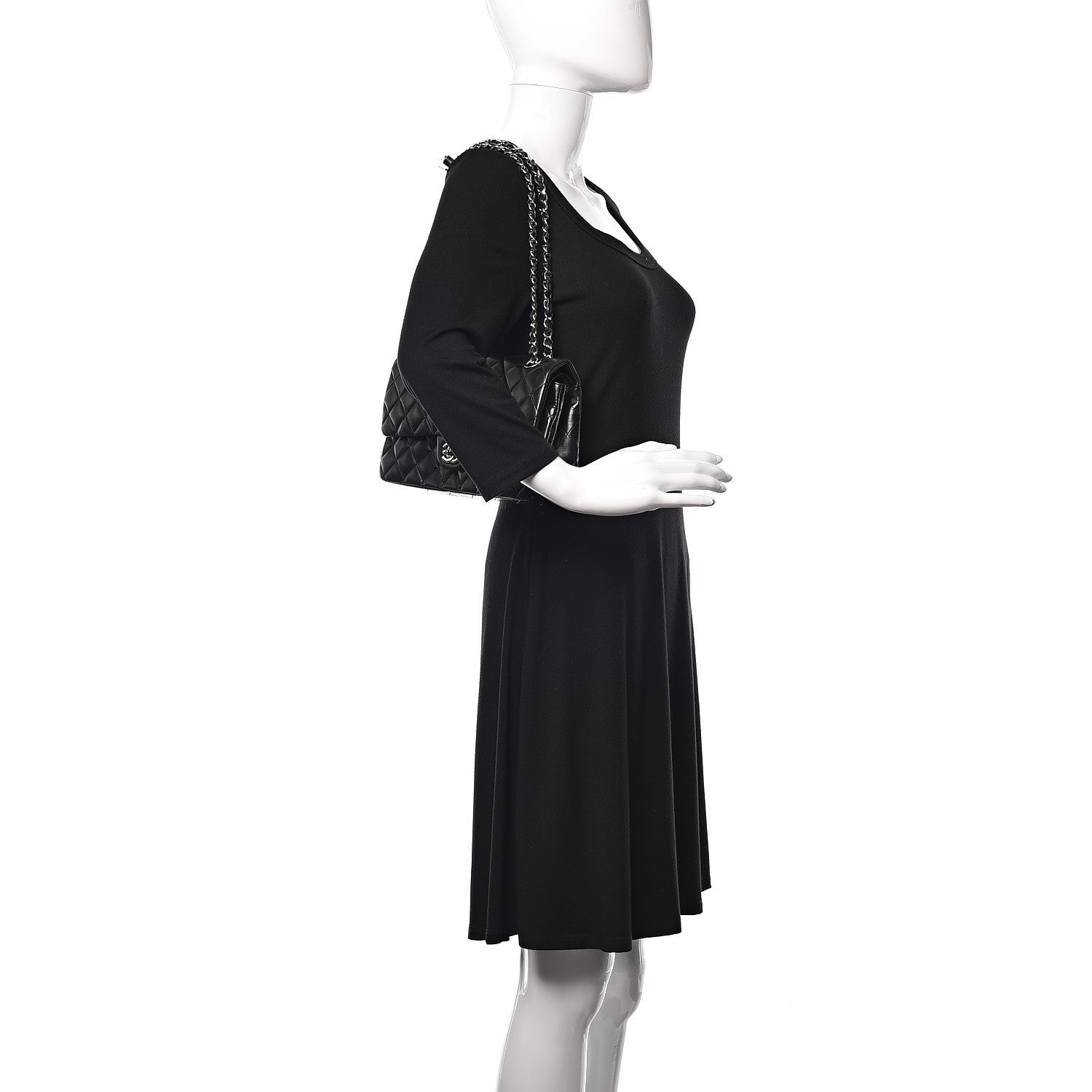 Chanel Lambskin Quilted Medium Double Flap Black 2 of 13