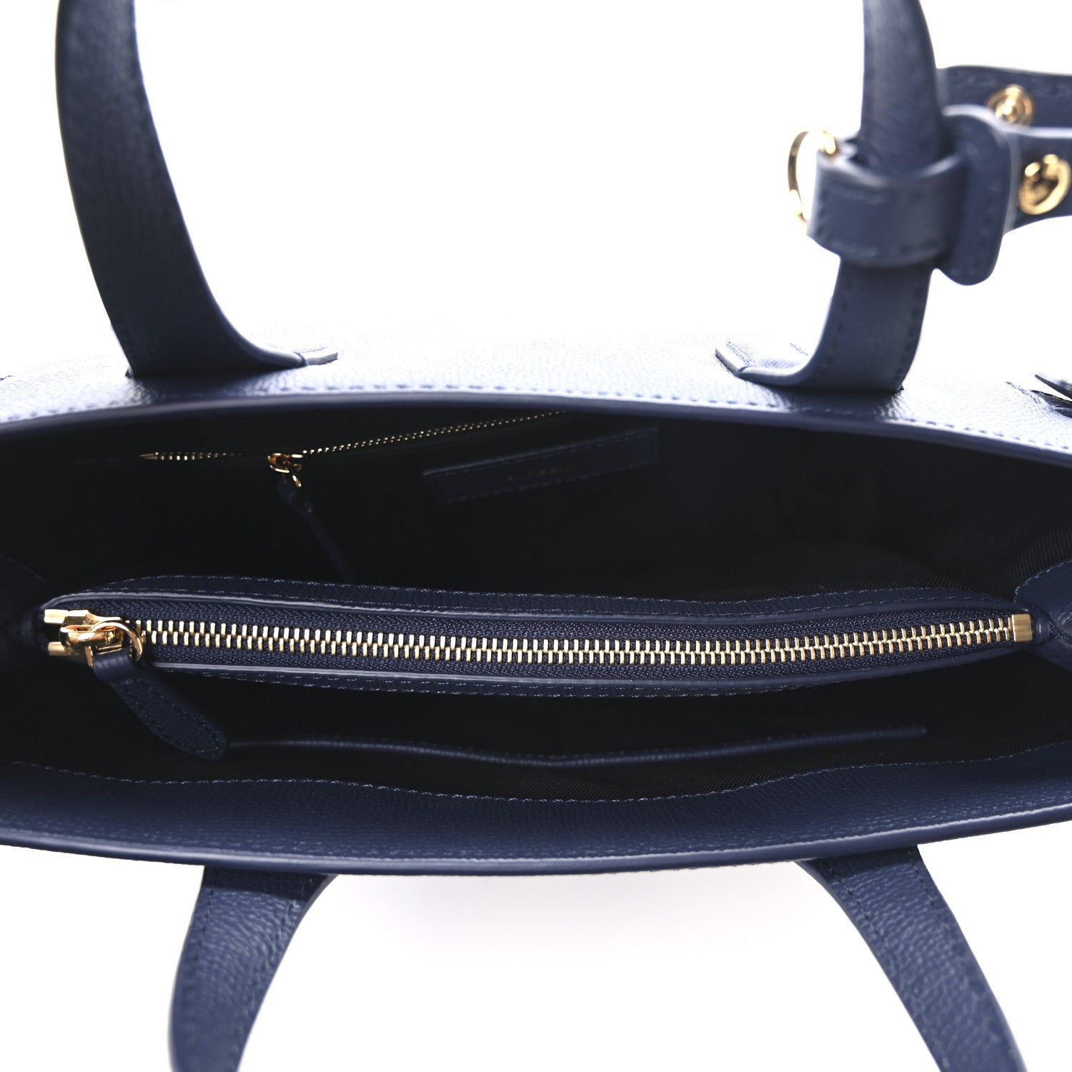 Burberry Derby Calfskin House Check Medium Banner Tote Ink Blue 5 of 10