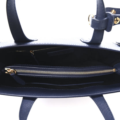 Burberry Derby Calfskin House Check Medium Banner Tote Ink Blue 5 of 10