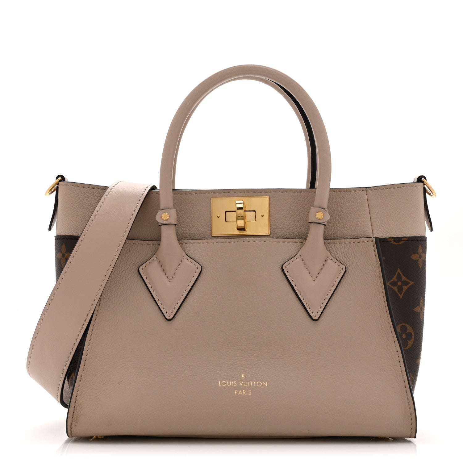 Louis Vuitton Calfskin Monogram On My Side PM Greige 1 of 9