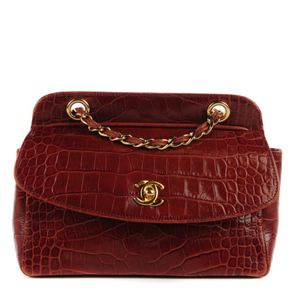 Chanel Alligator Mini Flap Shoulder Bag Brown 1 of 8