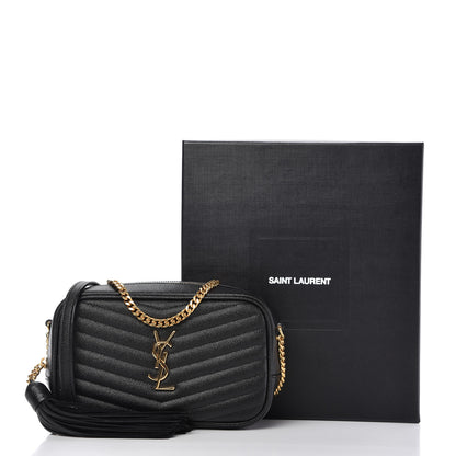 Saint Laurent Grain De Poudre Matelasse Monogram Mini Lou Camera Bag Black 10 of 10